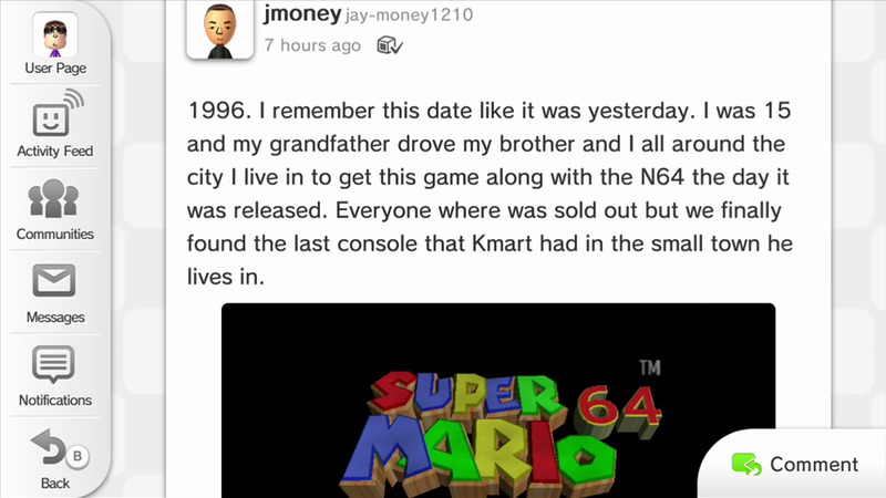 Illustration for article titled Miiverse Reacts To Super Mario 64 On Wii U